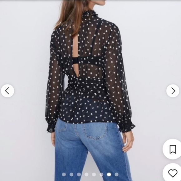 🇺🇸 Zara Sheer Floral Blouse - Picture 2 of 7